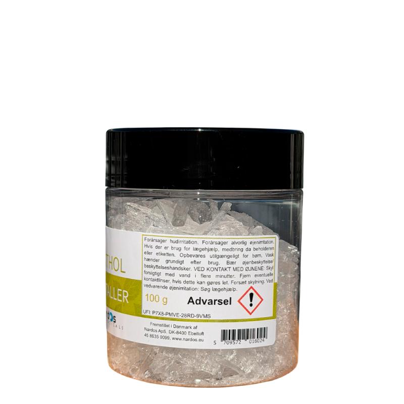 Menthol krystaller, 100 gram bagside