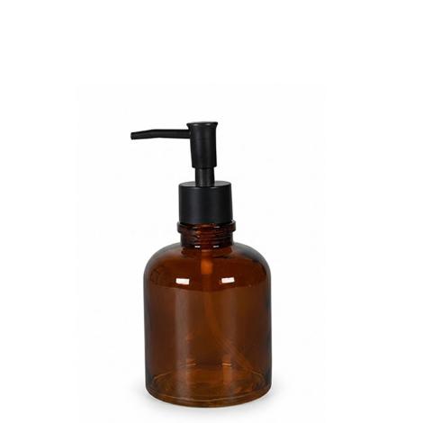 Sæbedispenser, brun glas, 16 cm