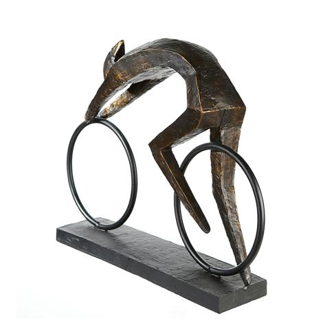 Bronze look Racer cykel, 36 cm