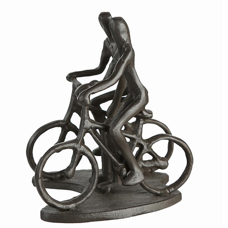 Cyklende Par, 13 cm figur i jern,