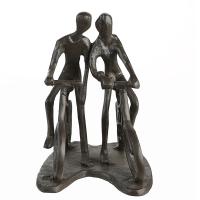Cyklende Par, 13 cm figur i jern,