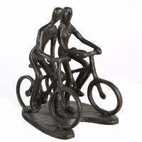 Cyklende Par, 13 cm figur i jern,