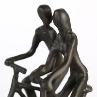 Cyklende Par, 13 cm figur i jern,