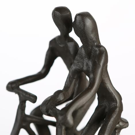 Cyklende Par, 13 cm figur i jern,