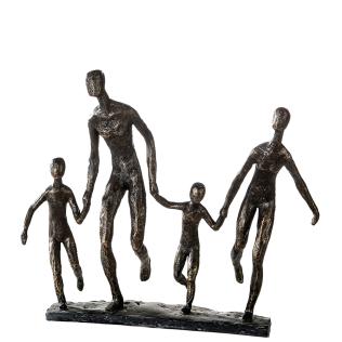 Familie, 35 cm figur i bronze-look