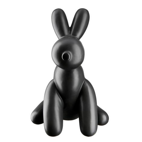 Balloon Dog, Lotte, sort i keramik, 25 cm