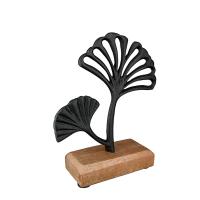 Relief stående, Ginkgo, ALU og Træ, 26 cm