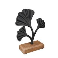 Relief stående, Ginkgo, ALU og Træ, 26 cm