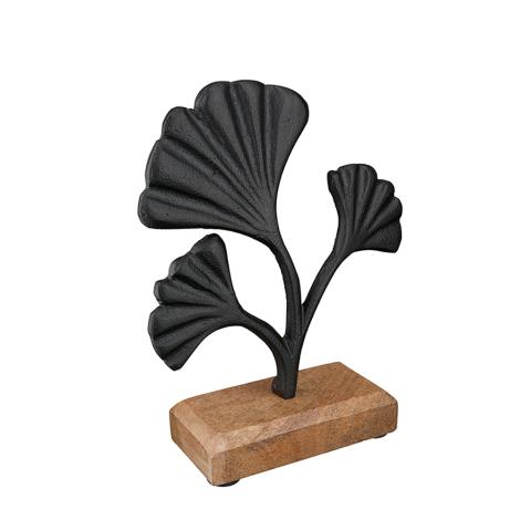 Relief stående, Ginkgo, ALU og Træ, 26 cm