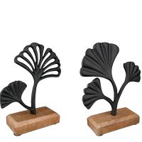 Relief stående, Ginkgo, ALU og Træ, 26 cm