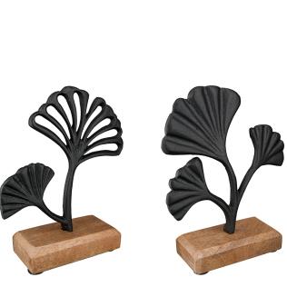 Relief stående, Ginkgo, ALU og Træ, 26 cm