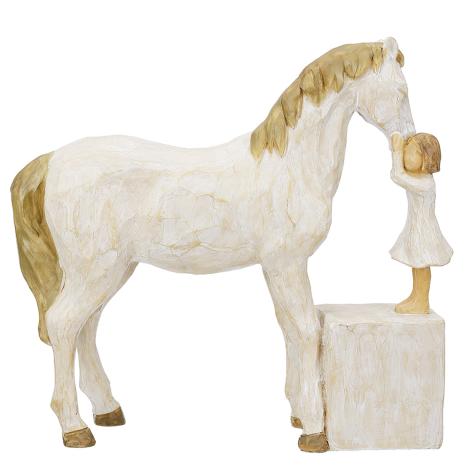 Pige med hest, Højde 23 cm