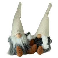 Nissemand og nissekone i stof, 16 cm