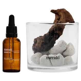 Diffuser, White lava stone and wood, Herbal Calm fra Meraki