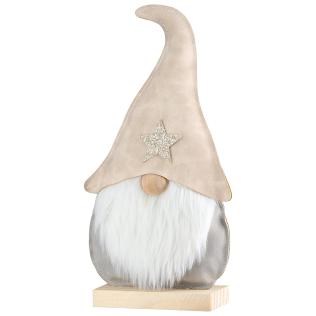 Beige Nissemand i kunstlæder, William 27 cm