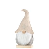 Beige Nissemand i kunstlæder, William 22 cm