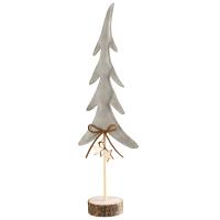 Grå Juletræ med stjerner i kunstlæder, 40 cm