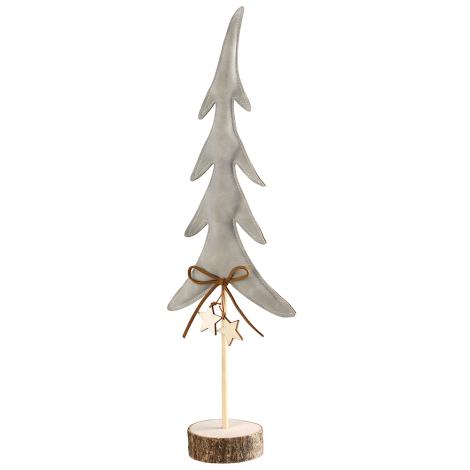 Grå Juletræ med stjerner i kunstlæder, 40 cm